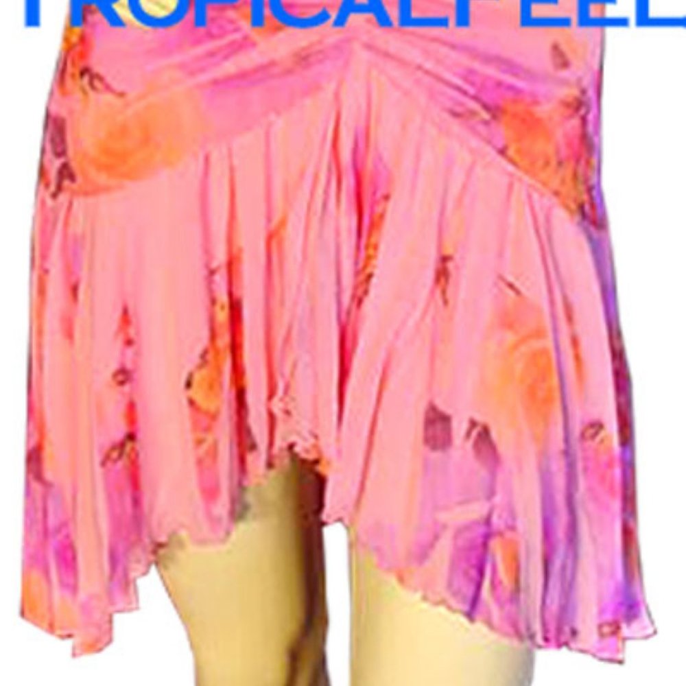 New Y2K Floral Halter Dress Rose/Roses Made USA Fairy Fairycore Vacation Party - Picture 4 of 12